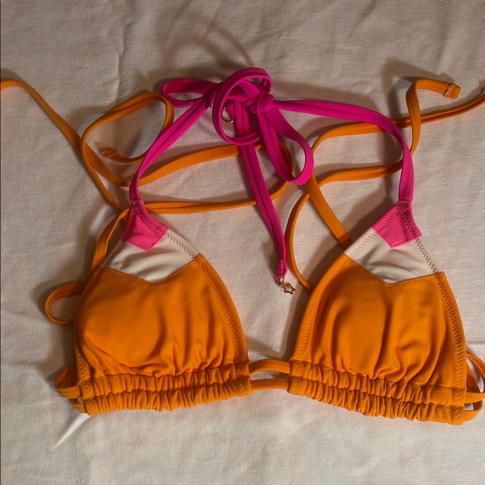 Aerie Orange and Pink Bikini Top
